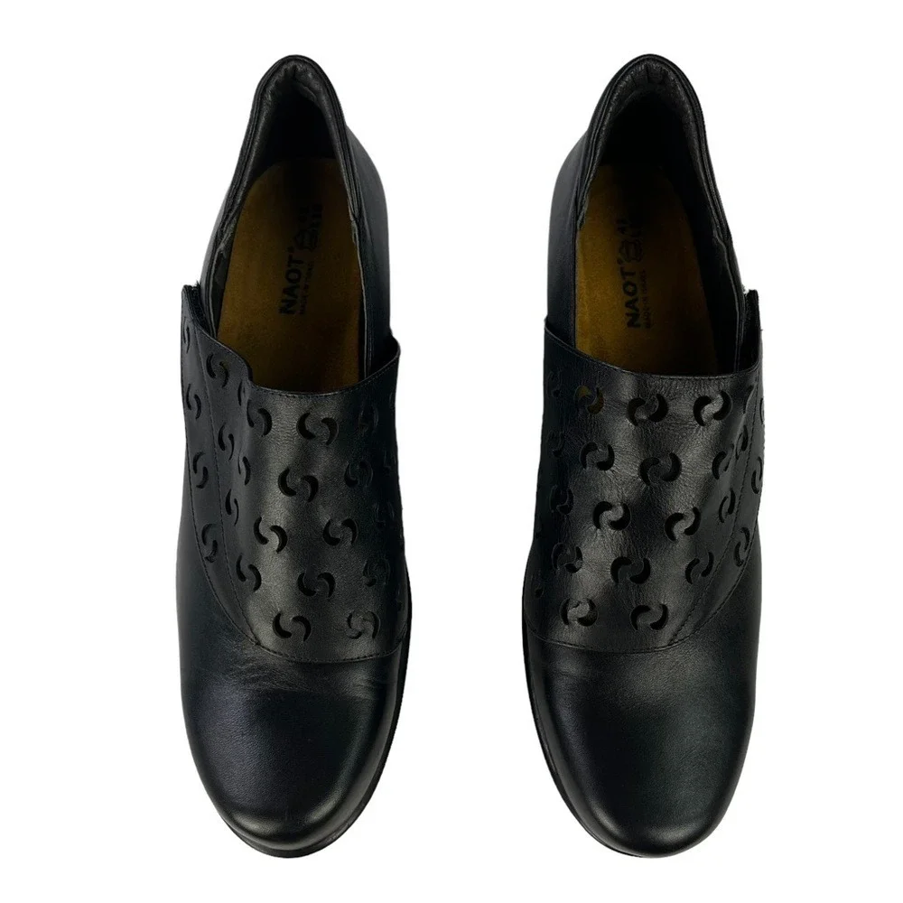 Naot Precious Black Leather Retro Boho Comfort‎ Heels Mary Jane Womens 10-10.5